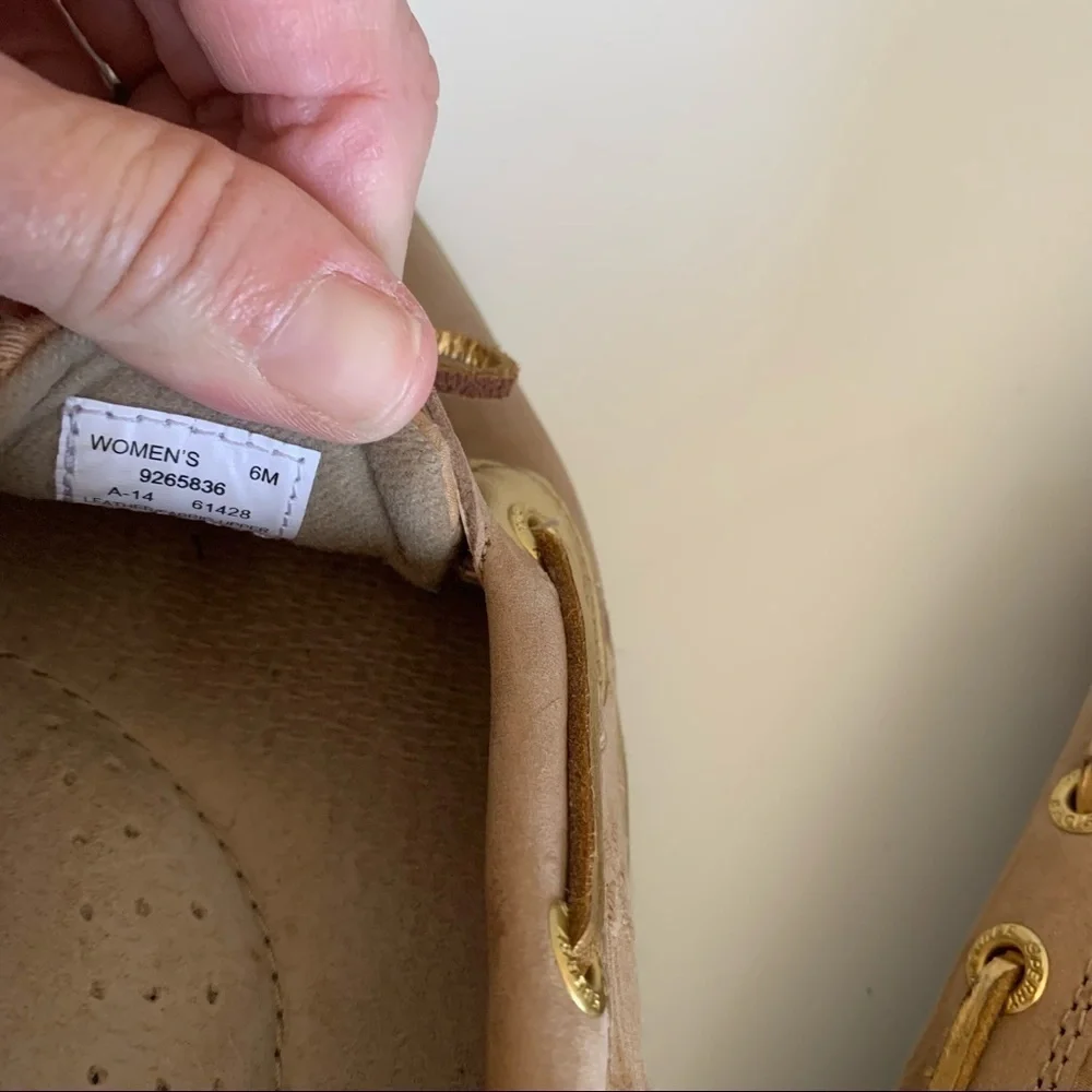Sperry Top Sider Linen Gold Eyelet Shoes